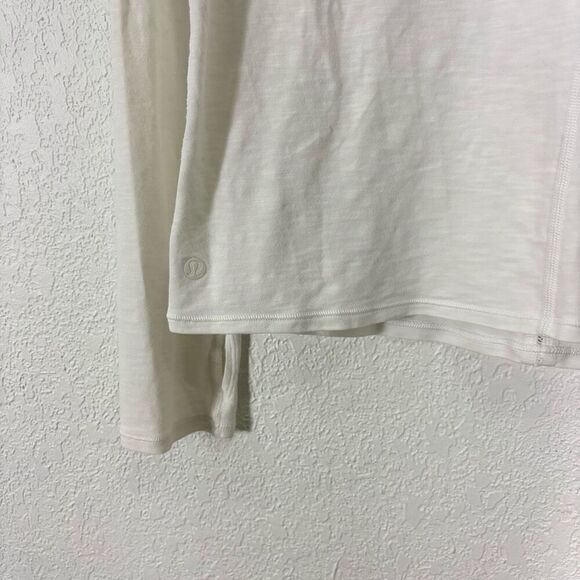 Lululemon White Scoop Neck Long Sleeve Top Size 10 - Picture 6 of 6
